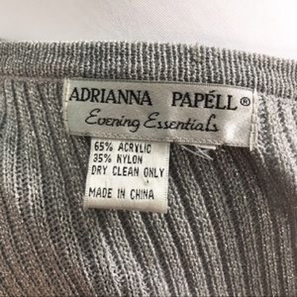 Adrianna Papell Metallic Pewter Glass Beaded Cardigan Size S - Picture 7 of 7